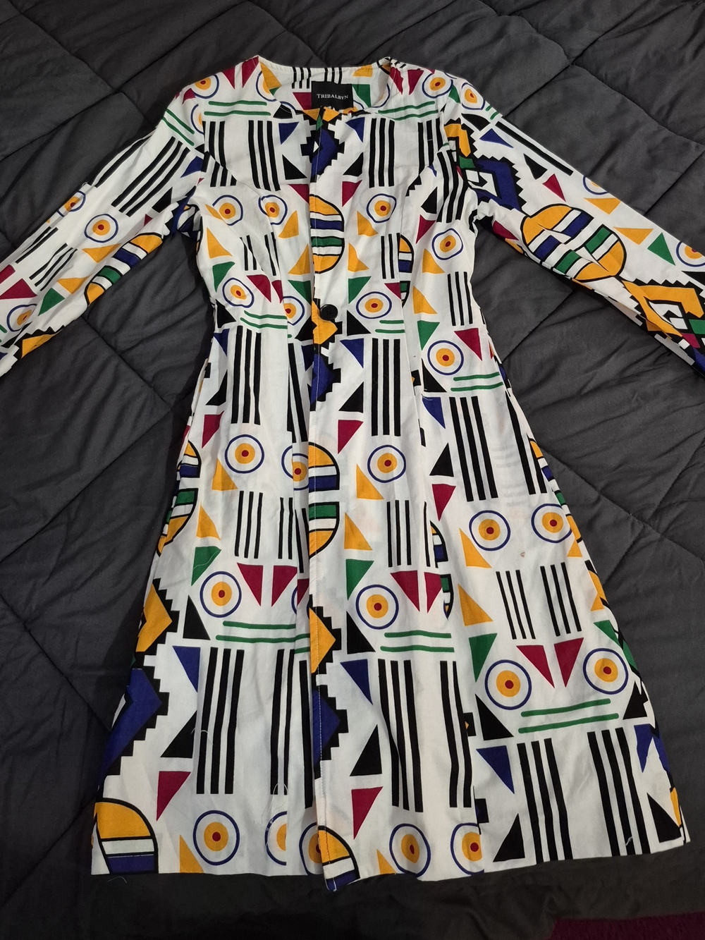 Multicolor Geometric Shirt Jacket